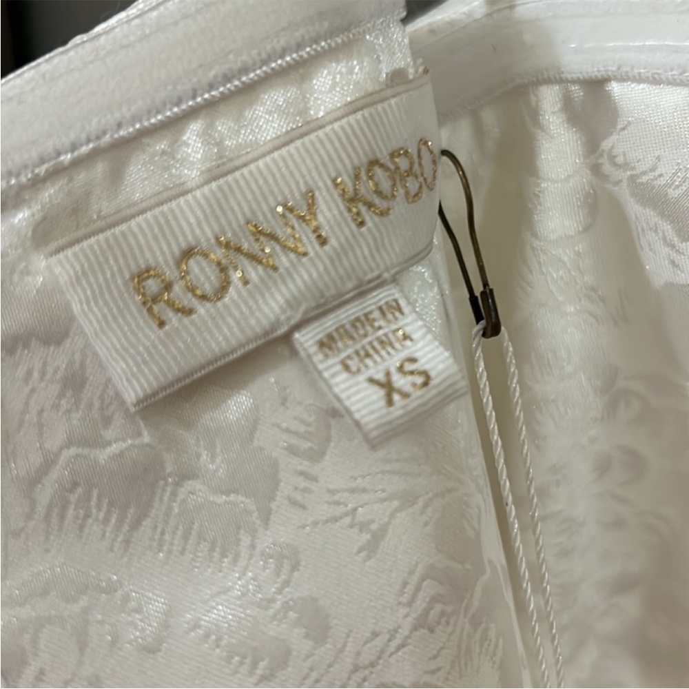 💜firm price💜Ronny kobo white draped lined Sandra mini dress - Picture 15 of 16